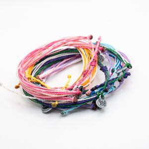 A group of bracelets that are all different colors.